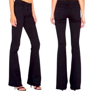 MOTHER The Cruiser In Not Guilty Black Flare Mid Rise Stretch Jeans 29